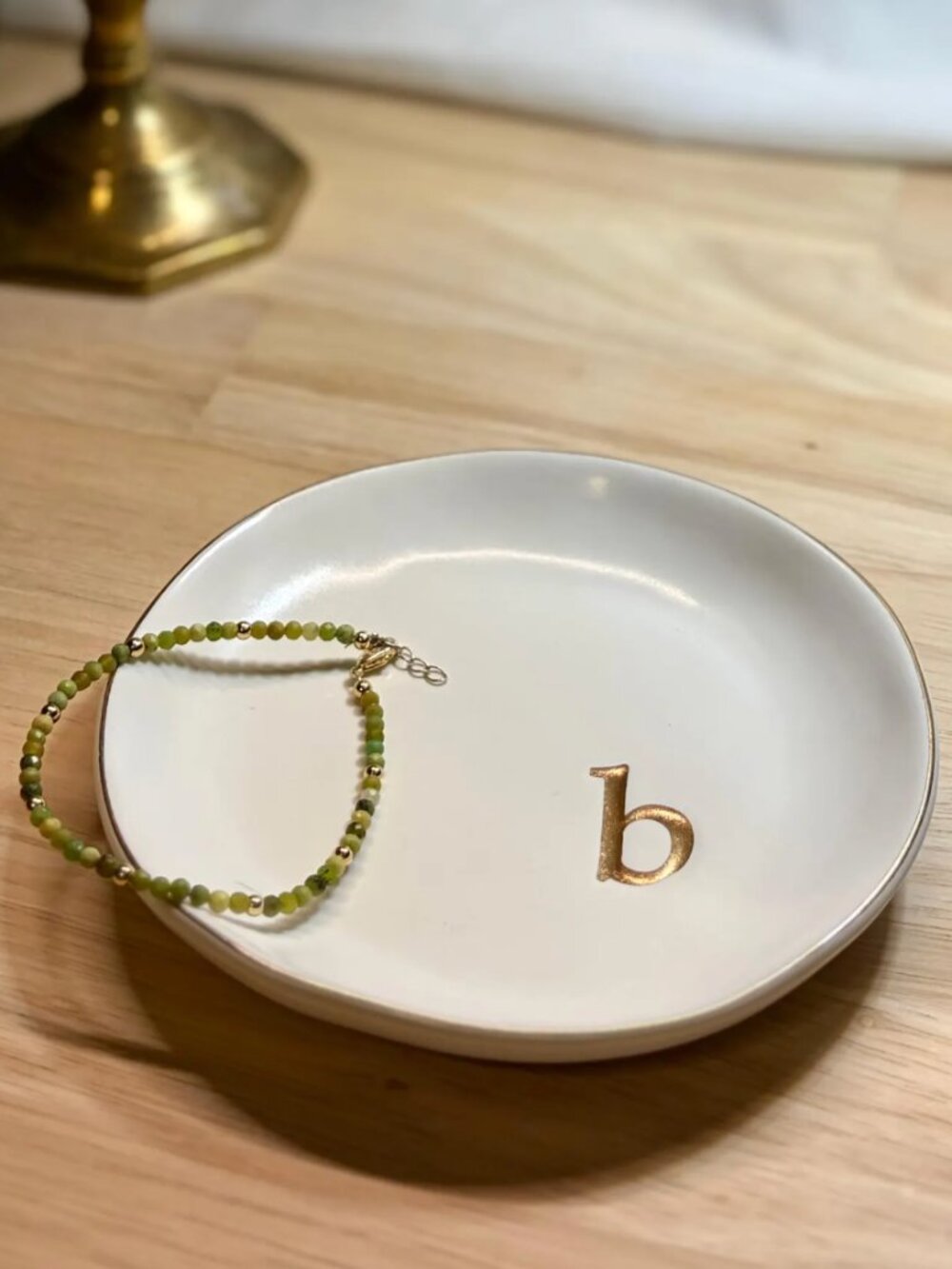 Monogrammed Ceramic Ring Dish, "b"